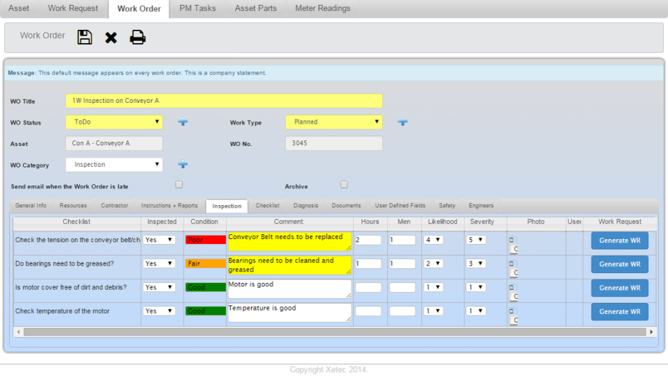 screenshot of FlexMaint CMMS
